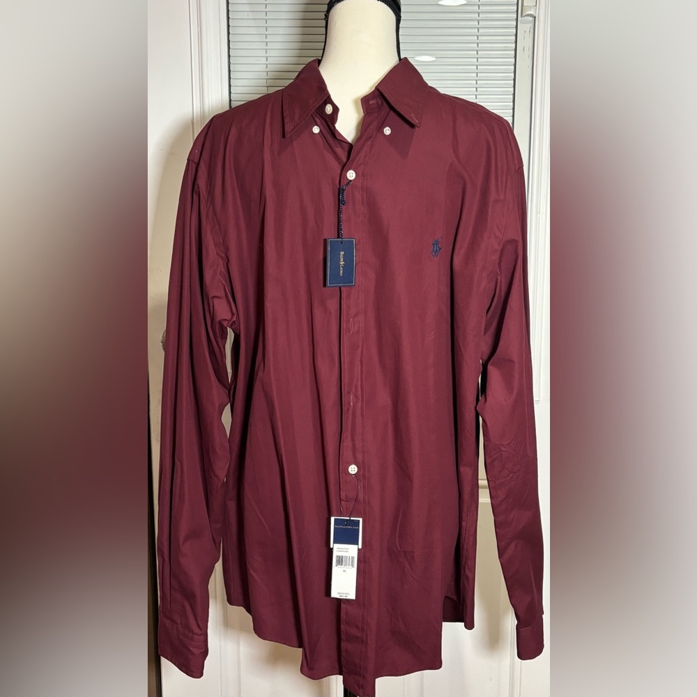 Polo by Ralph Lauren Burgundy Dress Shirt